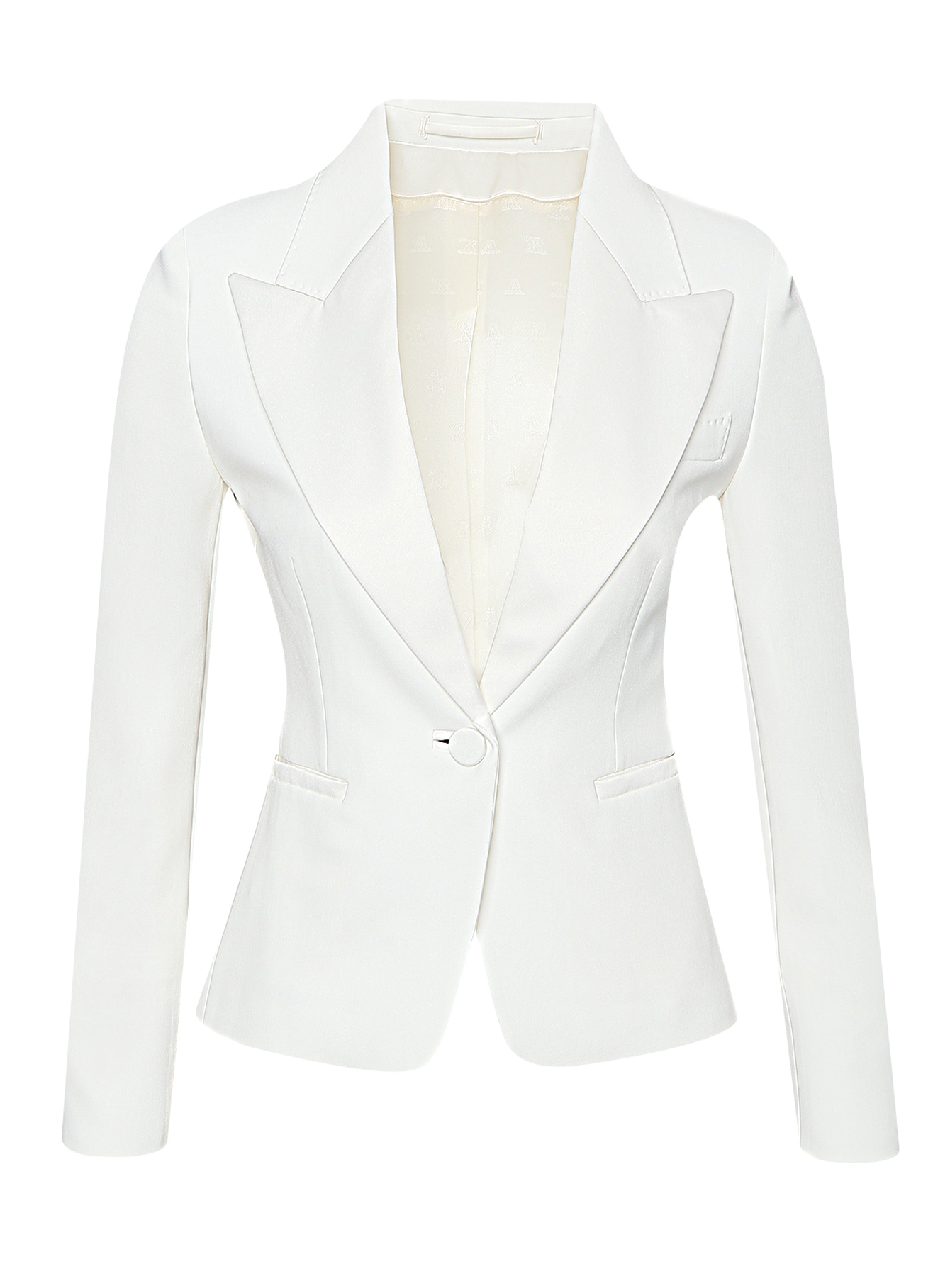 Белый приталенный пиджак женский