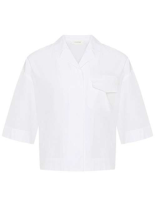 Однотонная рубашка из хлопка с накладными карманами Sportmax - Общий вид